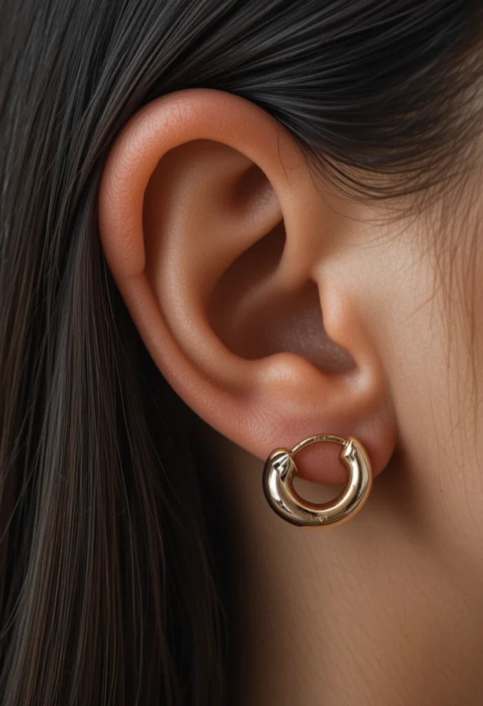 8. Chunky Huggie Hoops Both Holes