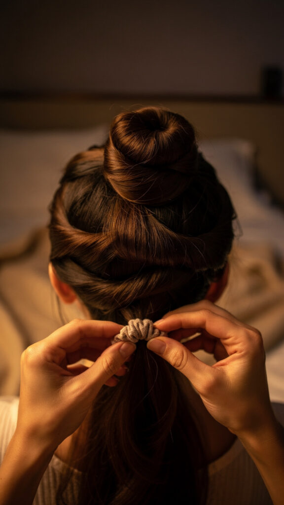 Using a Silk Scarf for Overnight Curl Preservation