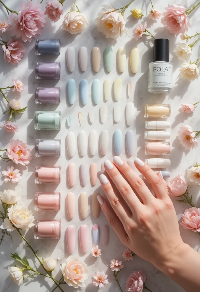 15+ pastel nail colors for spring 2026 — soft, dreamy manicure shades including blush pink, lavender, mint, and peach for a refreshed seasonal look"